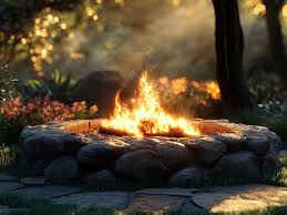 Peaceful campfire in natural setting representing sustained focus